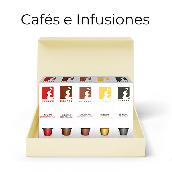 Surtido variado con café, té y otras bebidas